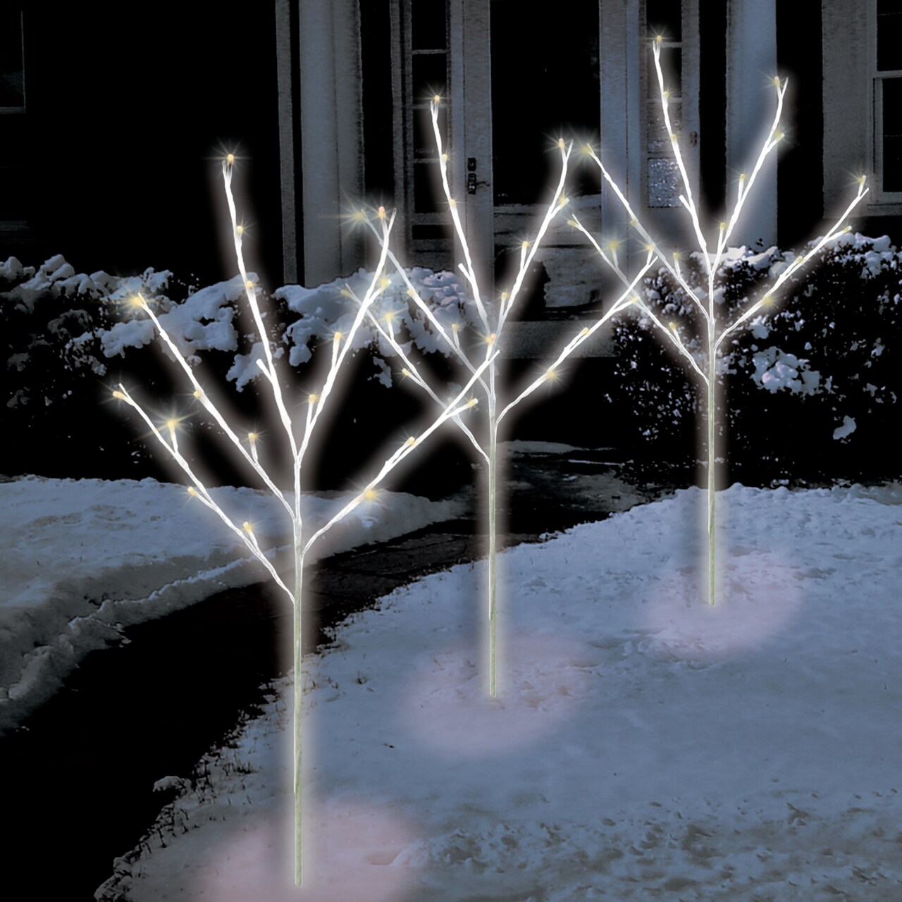 Brite Star Twig Tree Twinkling Outdoor Christmas Pathway Markers -30" - Set of 3